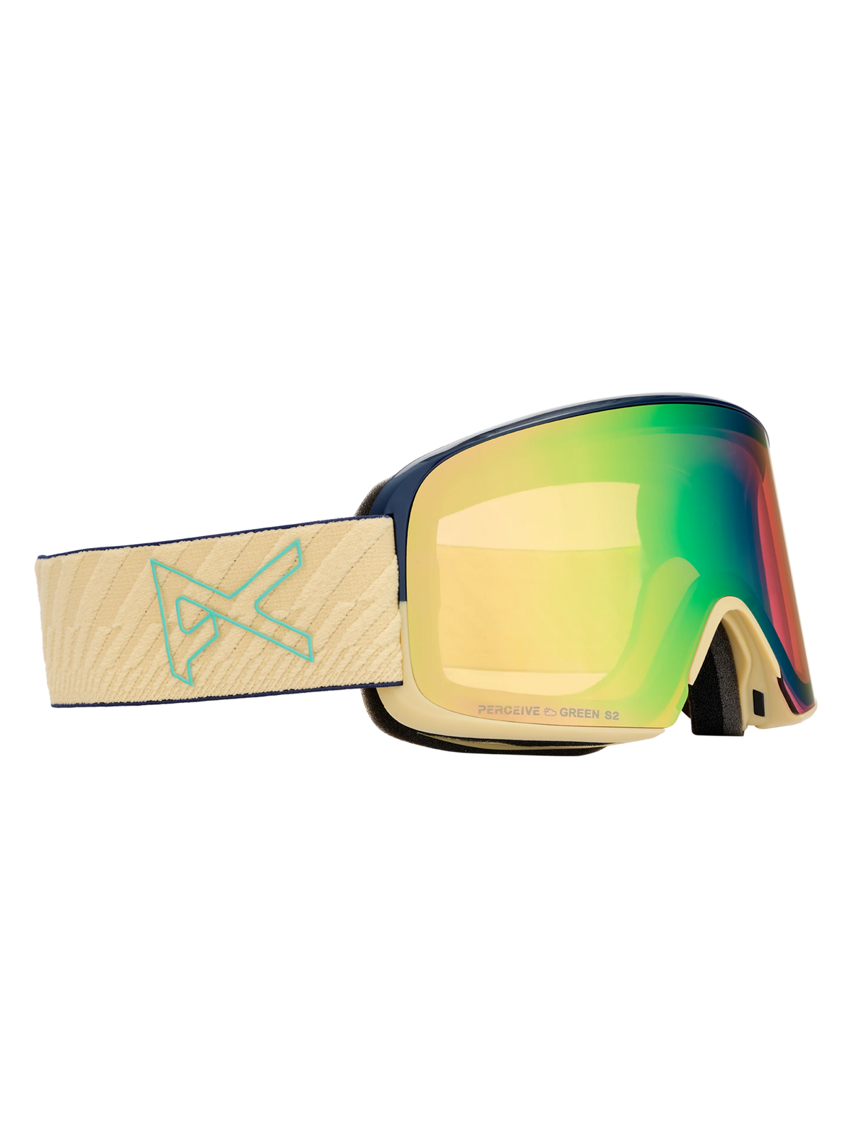 Anon M6 Goggles + Bonus Lens + MFI Face Mask - Beechwood/Variable Green, left angled view
