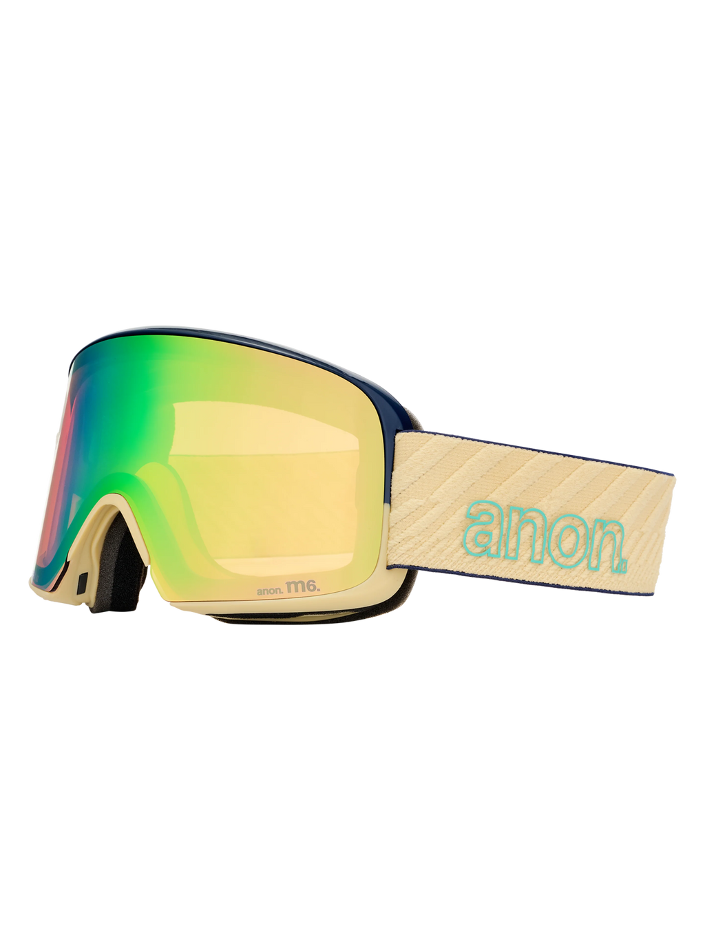 Anon M6 Goggles + Bonus Lens + MFI Face Mask - Beechwood/Variable Green, right angled view