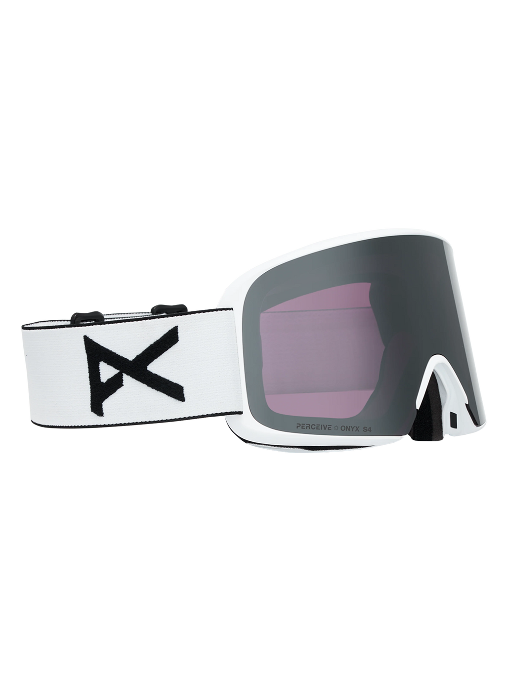 Anon M6 Goggles + Bonus Lens + MFI Face Mask - White/Sunny Onyx, left angled view