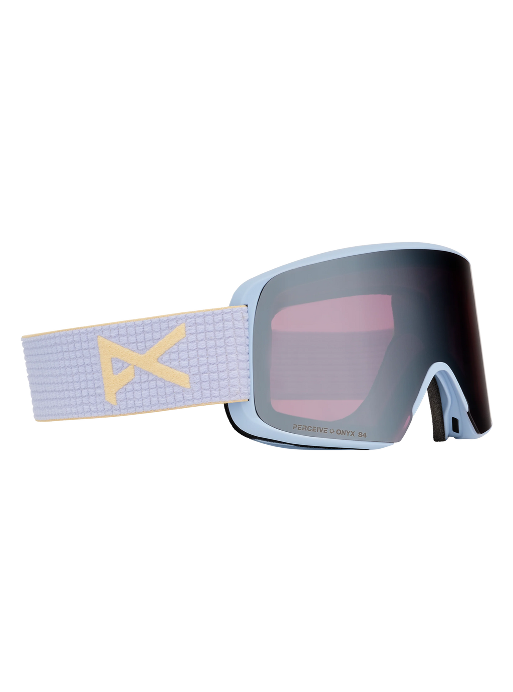 Anon M6S Goggles + Bonus Lens + MFI Face Mask - Airstream Blue/Sunny Onyx, left angled view