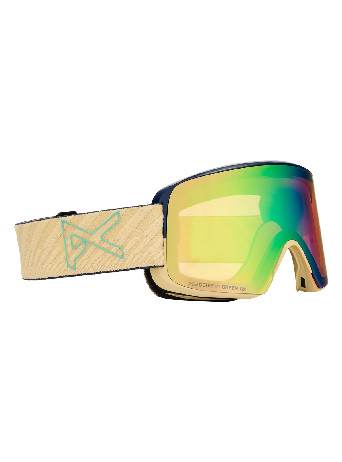 Anon M6S Goggles + Bonus Lens + MFI Face Mask - Beechwood/Variable Green, left angled view