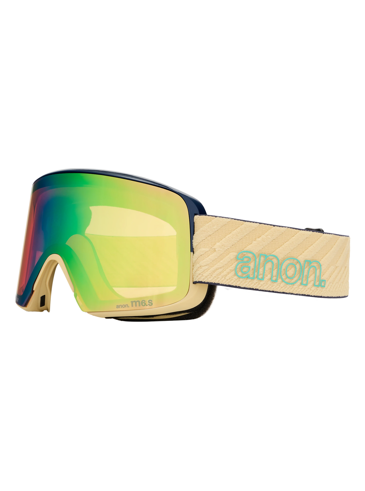 Anon M6S Goggles + Bonus Lens + MFI Face Mask - Beechwood/Variable Green, right angled view