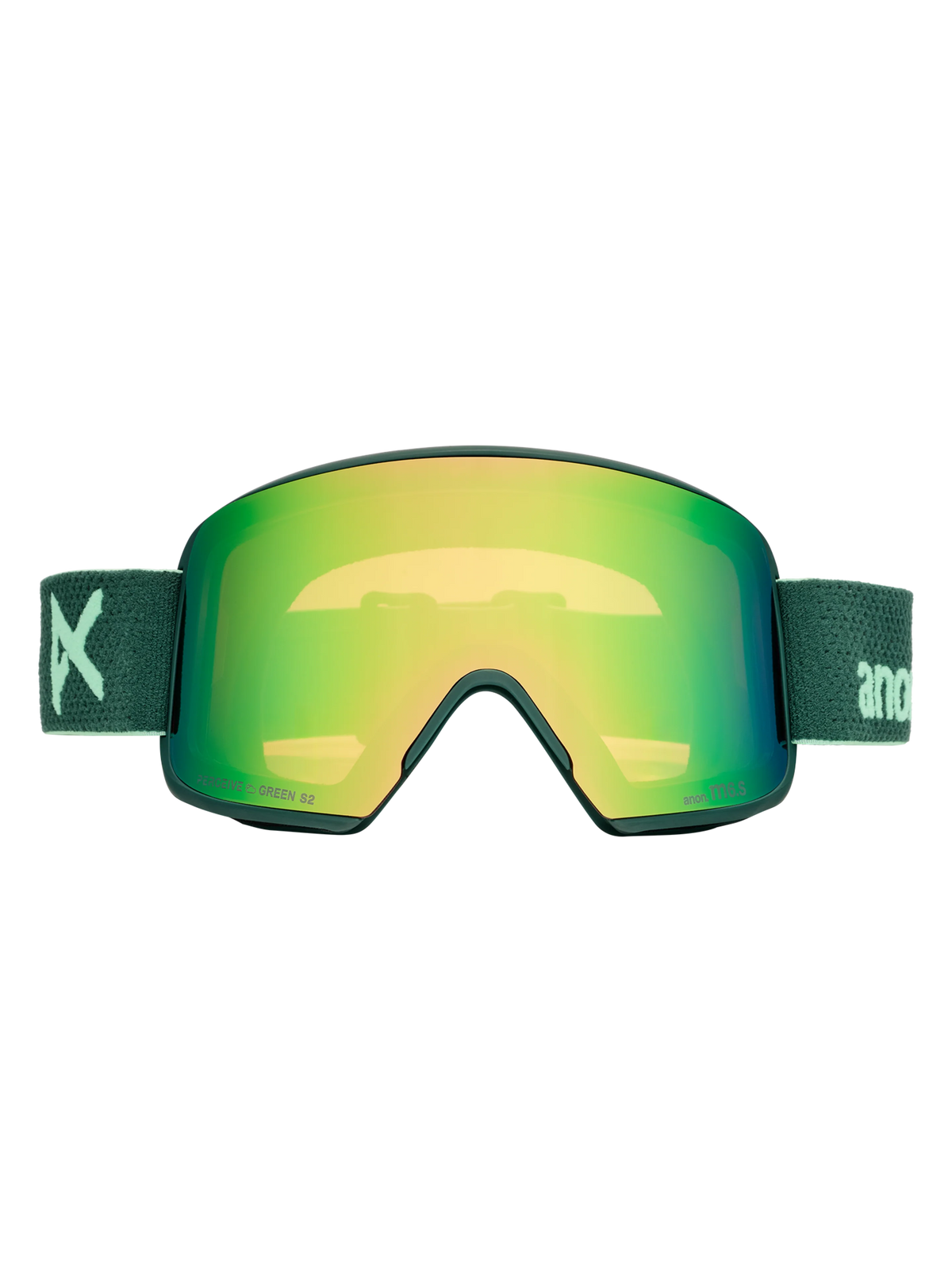 Anon M6S Goggles + Bonus Lens + MFI Face Mask - Brunswick Green/Variable Green, front view