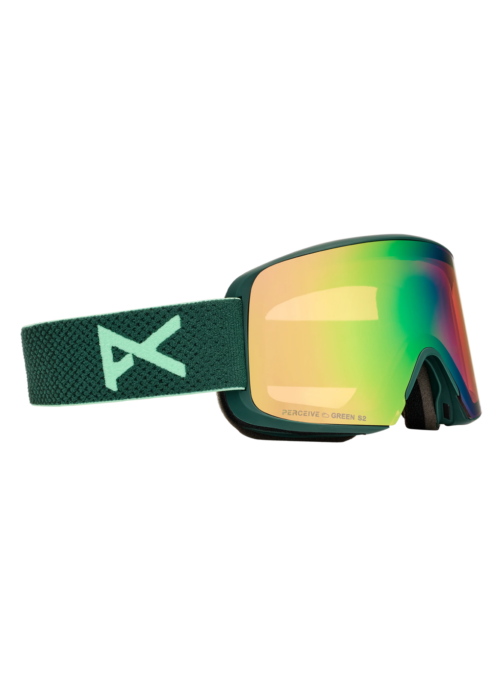 Anon M6S Goggles + Bonus Lens + MFI Face Mask - Brunswick Green/Variable Green, left angled view