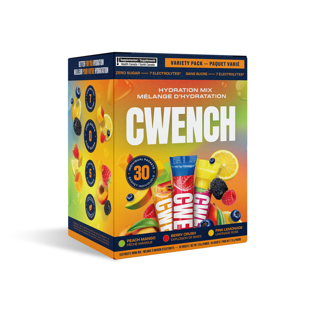 Cwench Hydration Mix Variety Pack - 210 g - Tropical Variety, box
