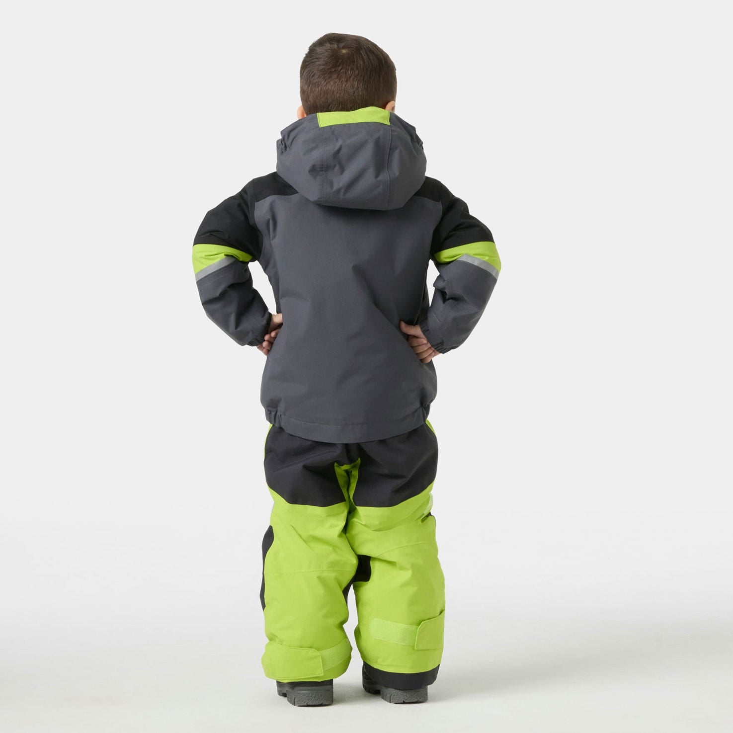 Helly Hansen Kids' Rider Jacket, Thunder Grey, on-model back