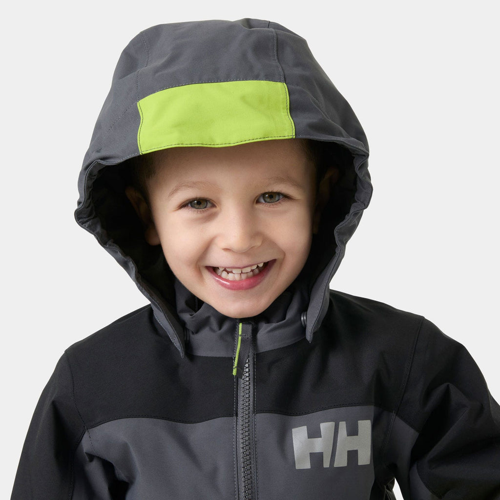 Helly Hansen Kids' Rider Jacket, Thunder Grey, hood detail