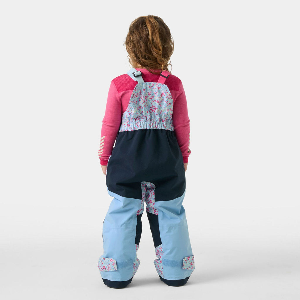 Helly Hansen Kids' Rider 2 Insulated Bib Pants, Bright Blue AOP, on-model back