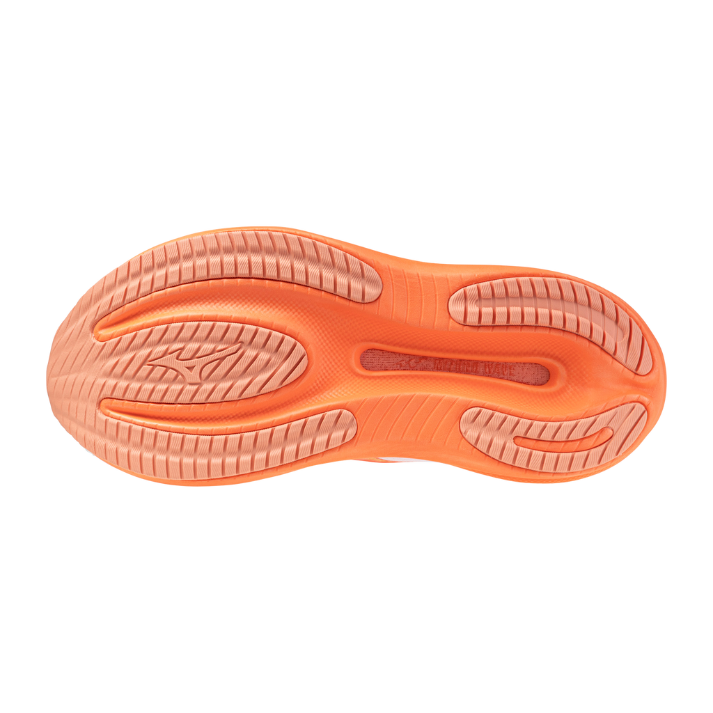 Mizuno Women's Wave Rider 30 Running Shoes - White/Coral - outsole