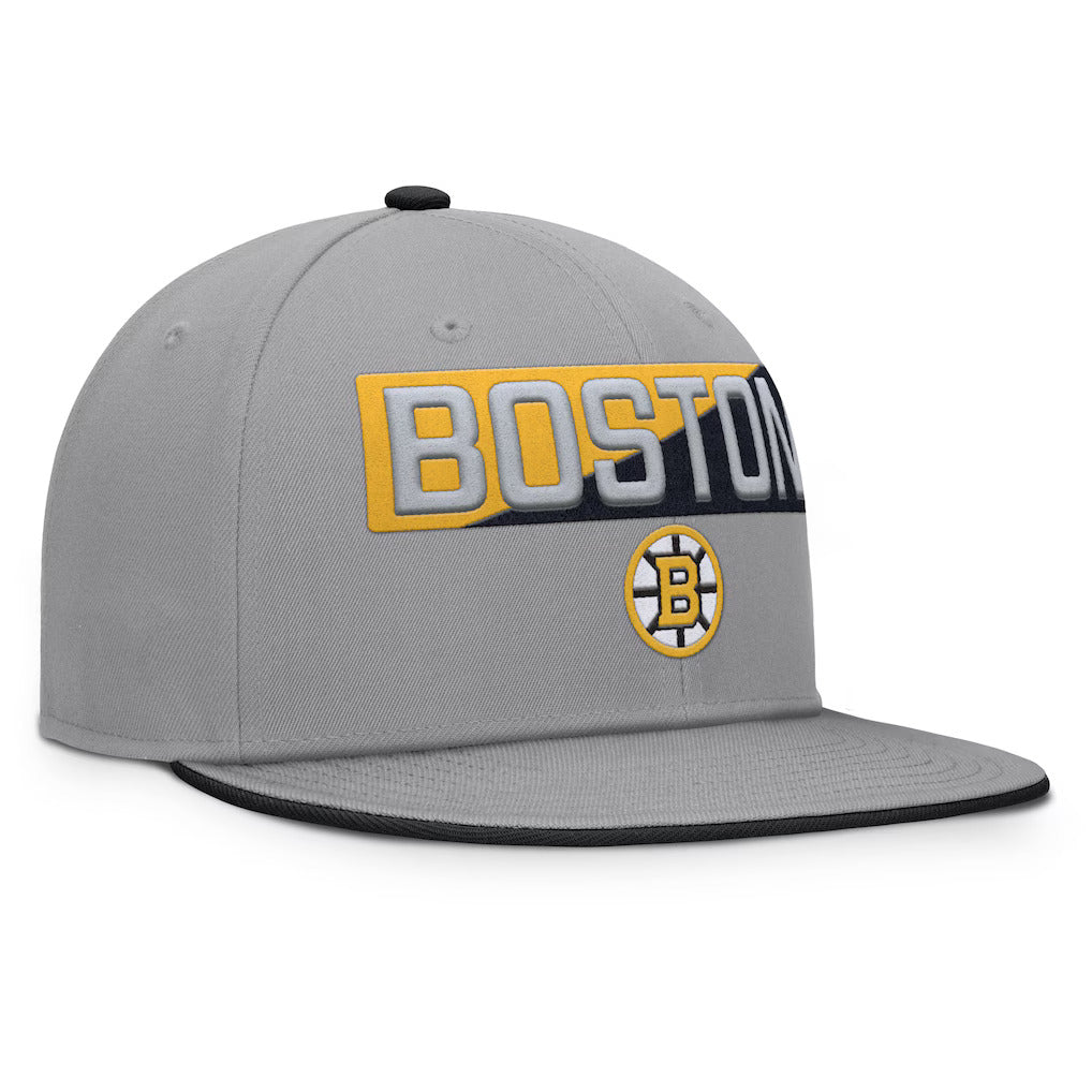 Fanatics Boston Bruins Fundamentals Duo Split Logo Snapback Hat