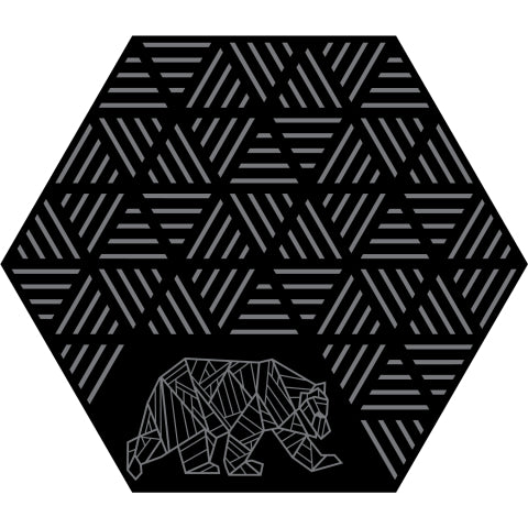Kuma Bear Hex Striped Peaks Outdoor Mat