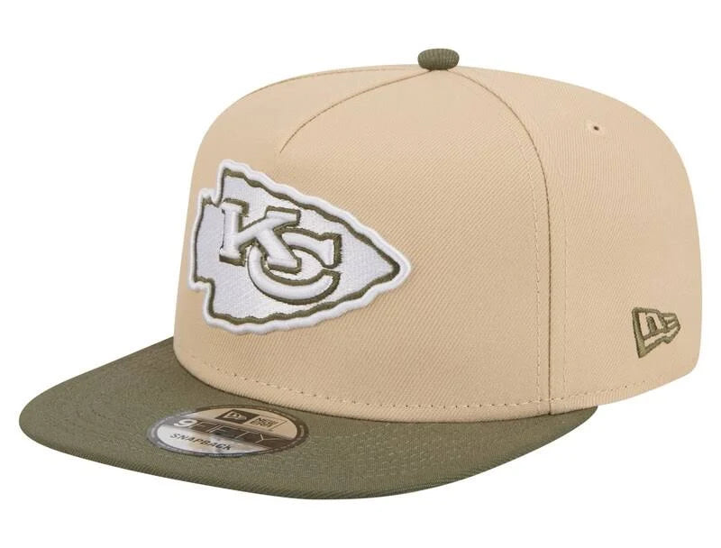 New Era Kansas City Chiefs Khaki/Olive Color Pack A-Frame 9FIFTY Snapback Hat
