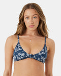 Roxy Women's Hibiscus Haven Knot Bra in Mood Indigo, front
