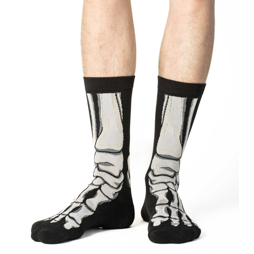 Good Luck Sock Skeleton Feet Socks - side view