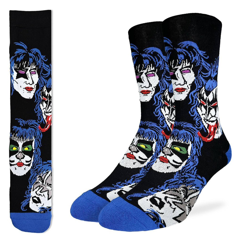 Good Luck Sock KISS Solo Faces Socks - flat lay pair