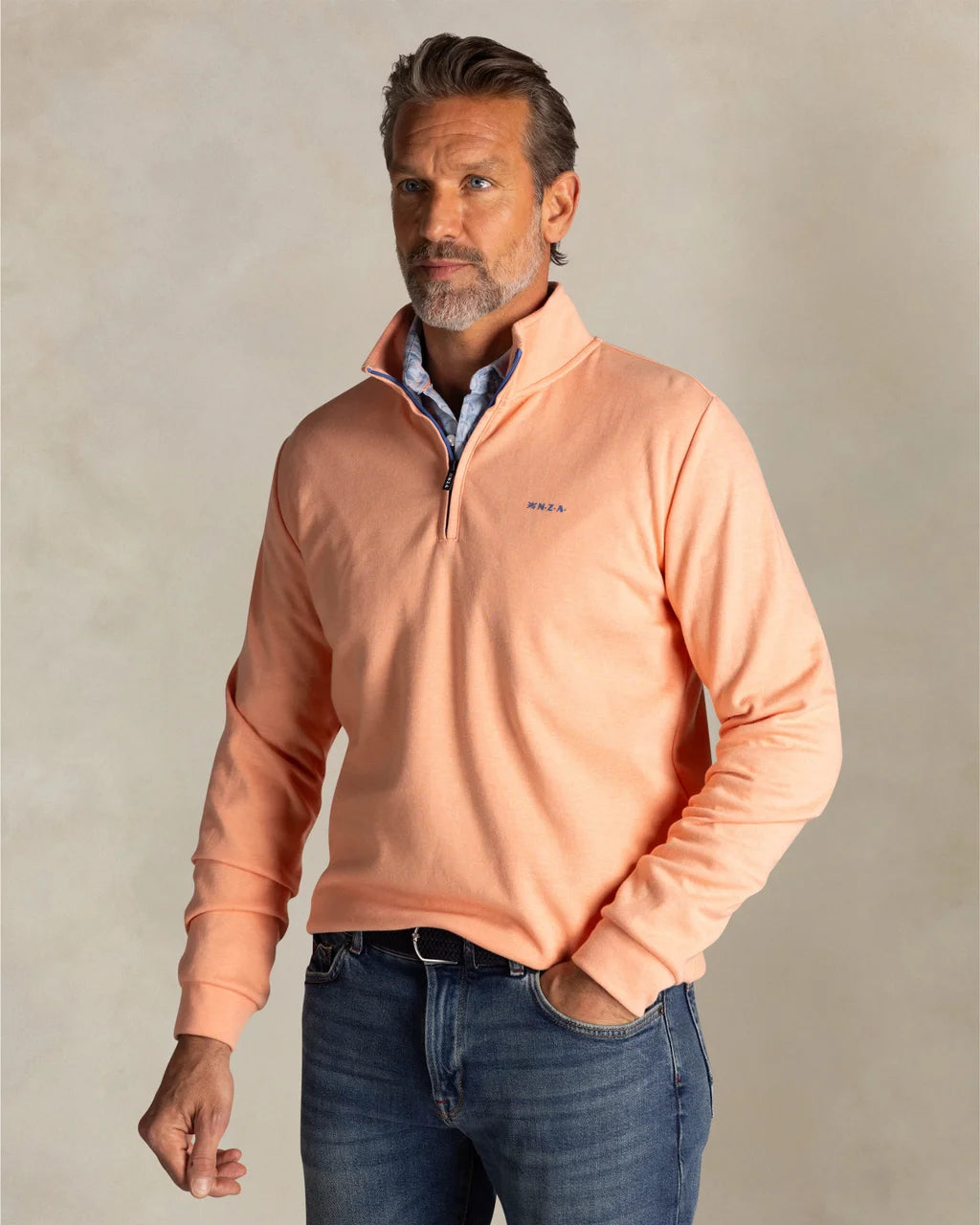 New Zealand Auckland Men's Cotton Quarter Zip Sweatshirt