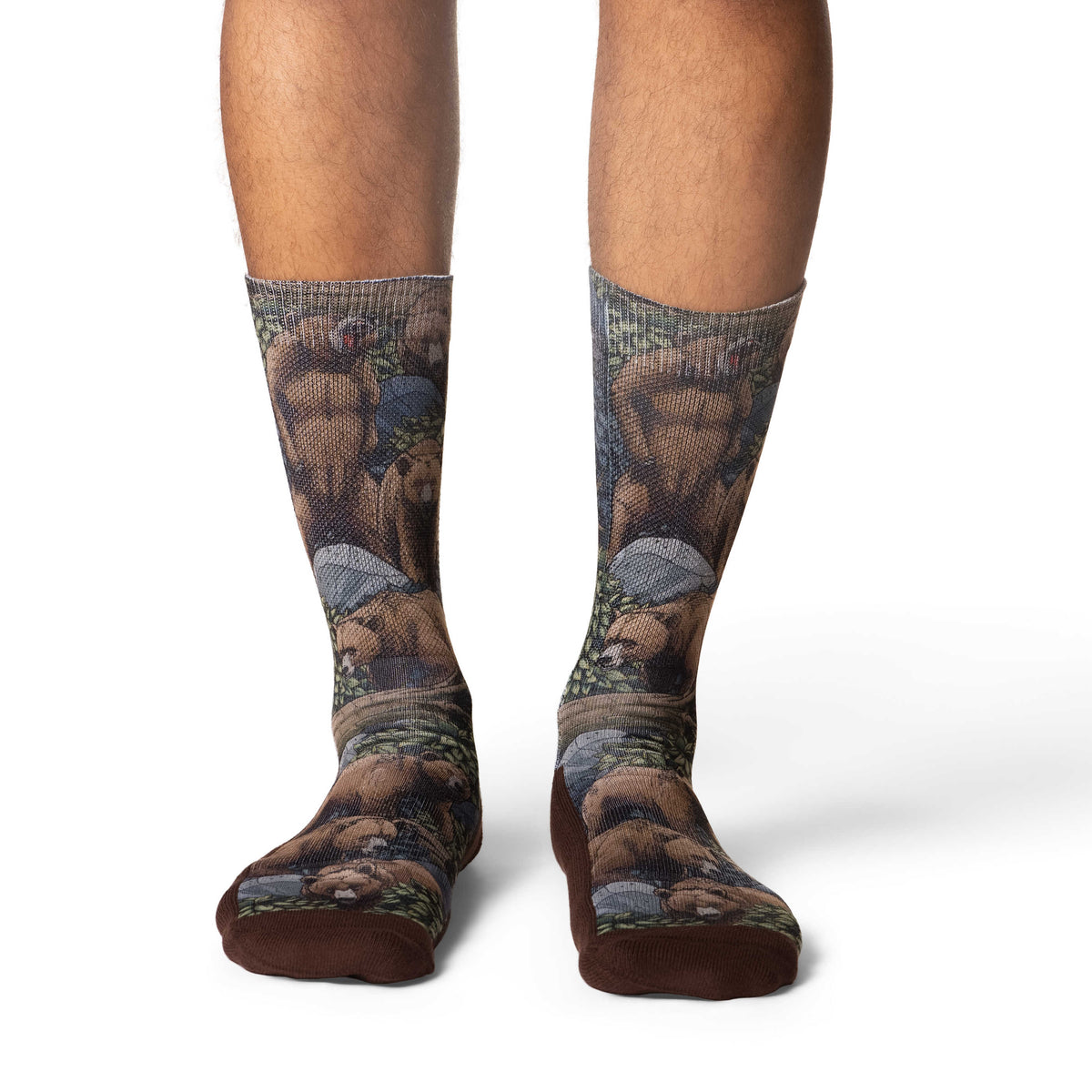 Good Luck Sock Men's Grizzly Bears in the Forest Socks