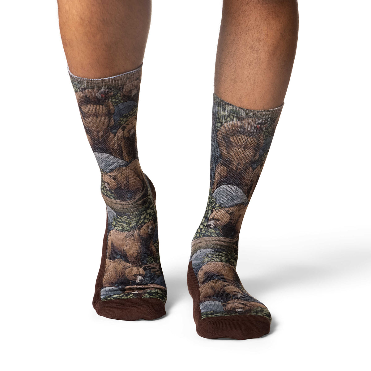 Good Luck Sock Men's Grizzly Bears in the Forest Socks