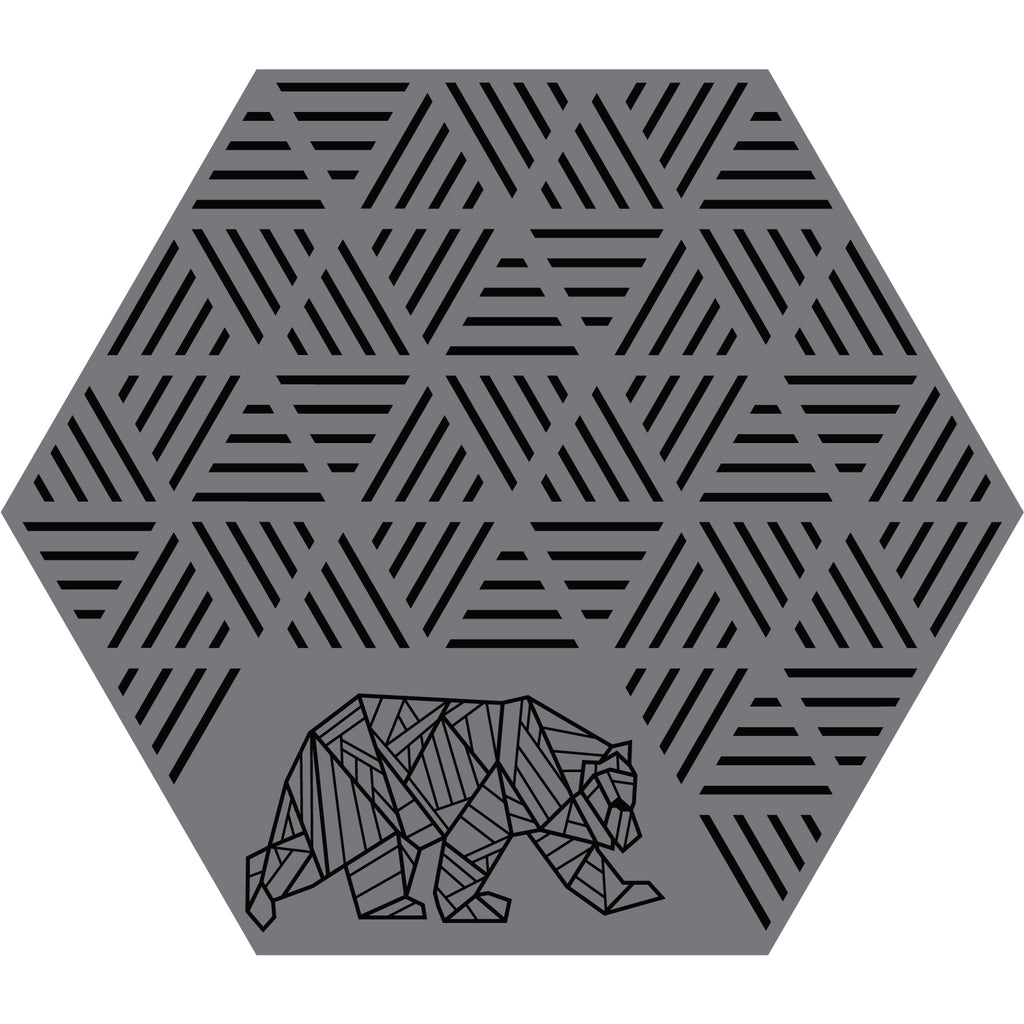 Kuma Bear Hex Striped Peaks Outdoor Mat