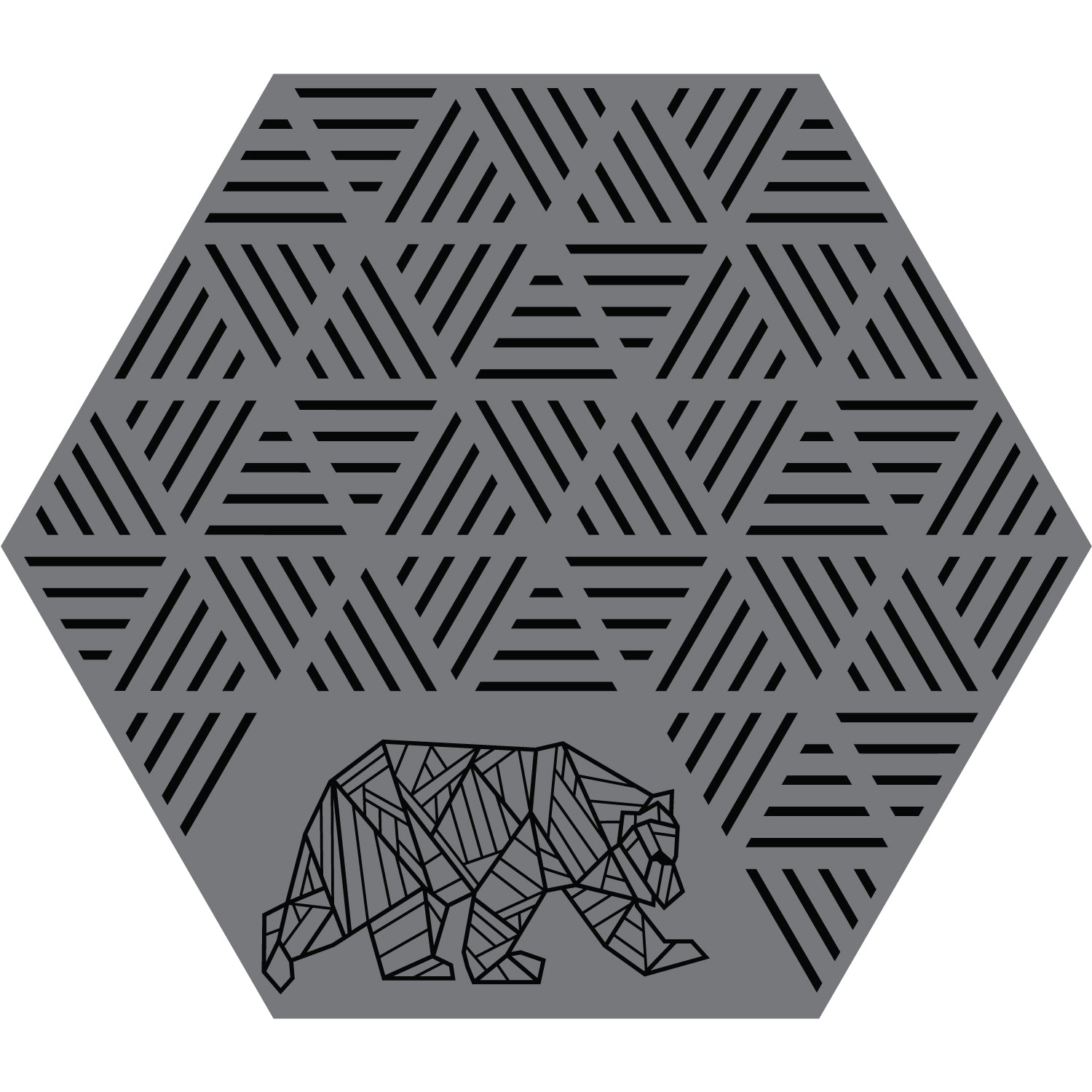 Kuma Bear Hex Striped Peaks Outdoor Mat
