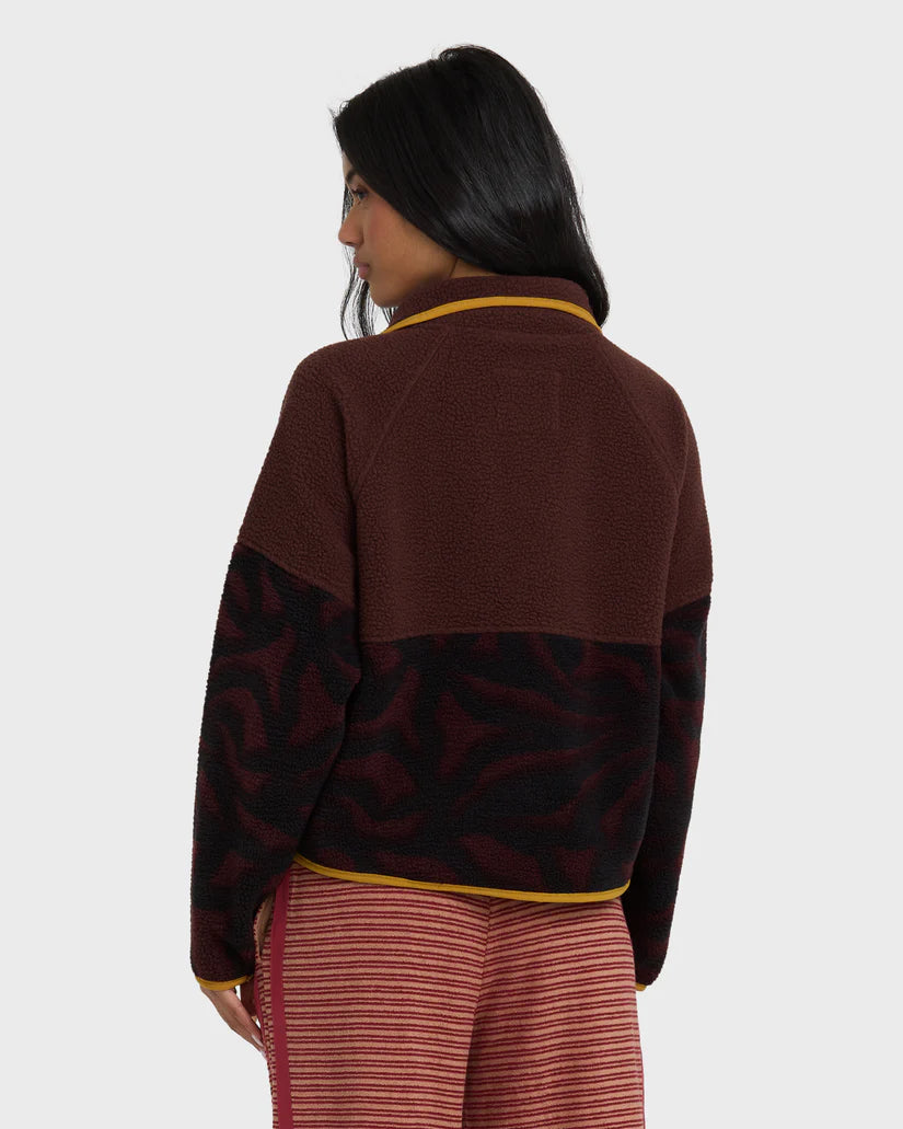 Billabong Women's A/Div Popoyo Snap Up Fleece Jacket