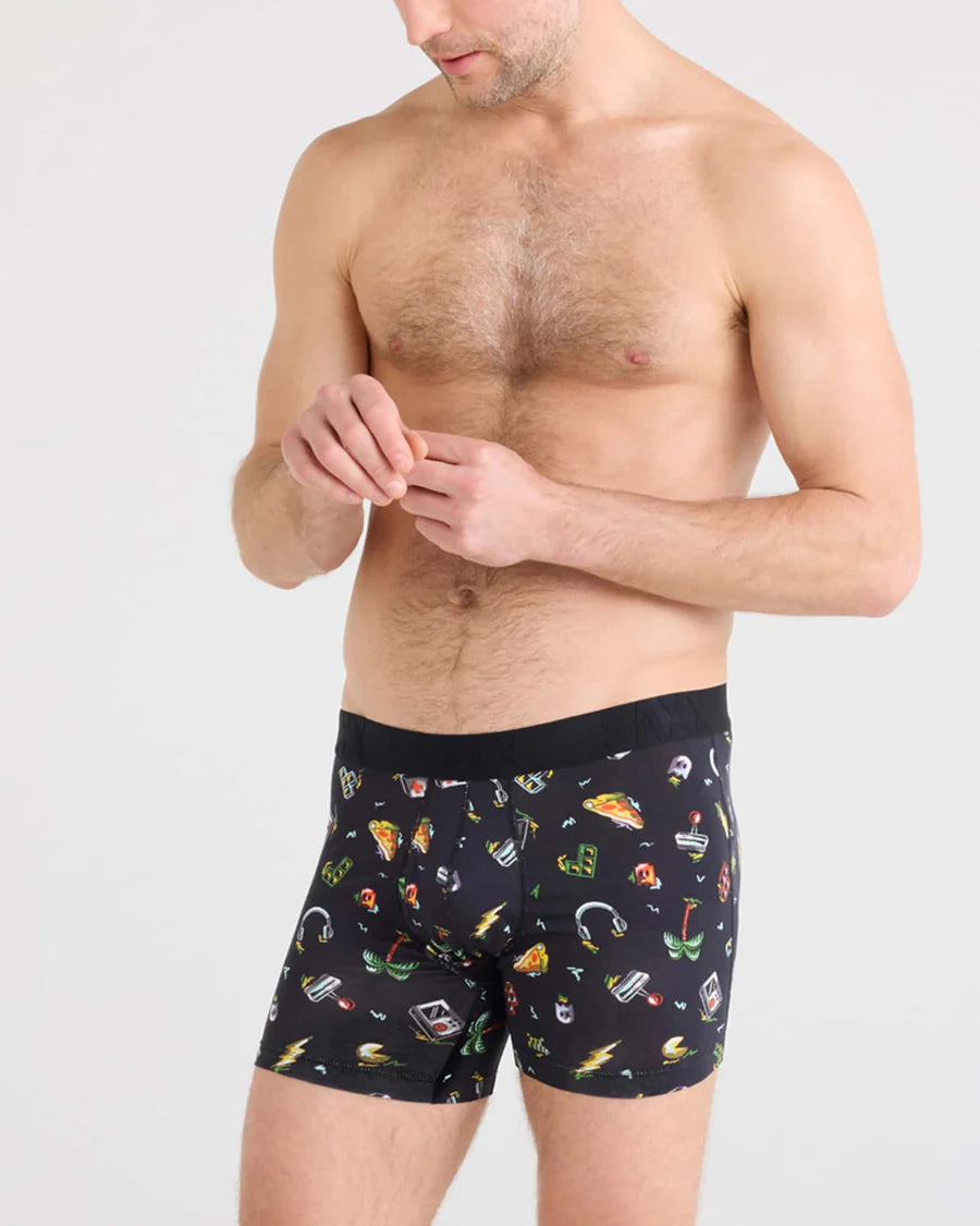 DropTemp® Cooling Cotton Boxer Brief - Gamer's Paradise - Black
