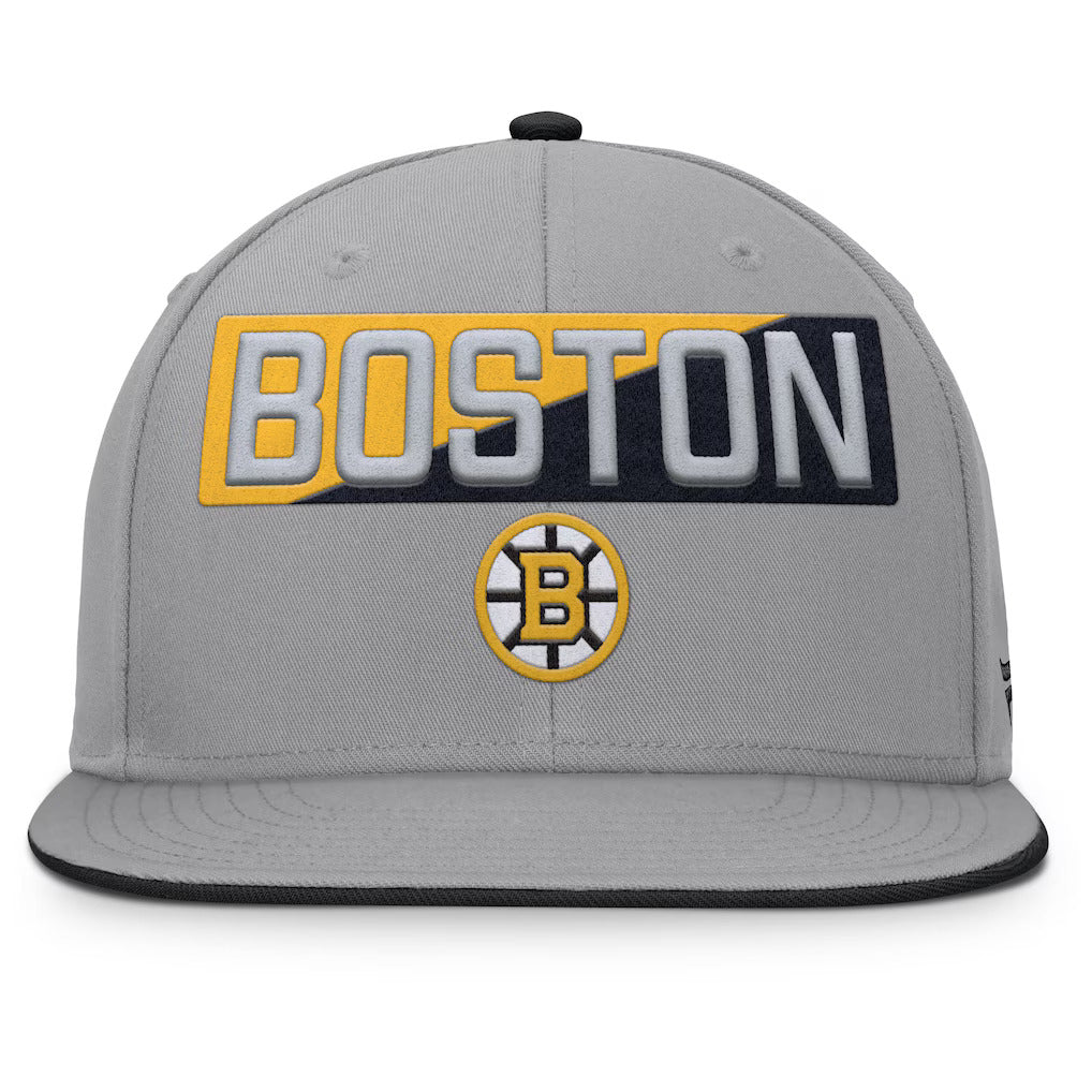 Fanatics Boston Bruins Fundamentals Duo Split Logo Snapback Hat
