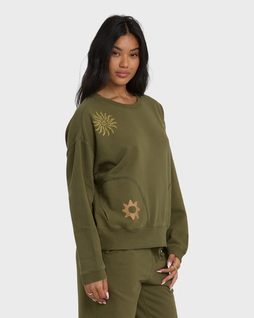 Billabong Women's Sightseer Wave Crewneck Sweatshirt
