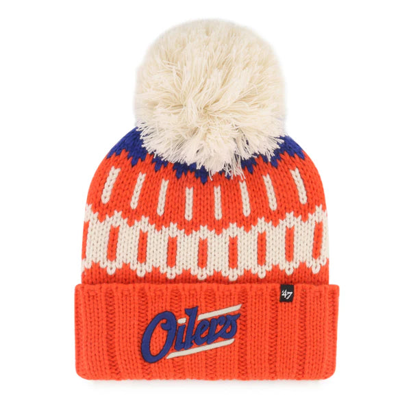 '47 Brand Edmonton Oilers Women's Alternate Logo Felicity Cuffed Knit Toque w/Pom