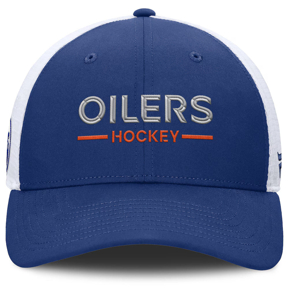Fanatics Edmonton Oilers Authentic Pro Rink Lockup Adjustable Trucker Hat