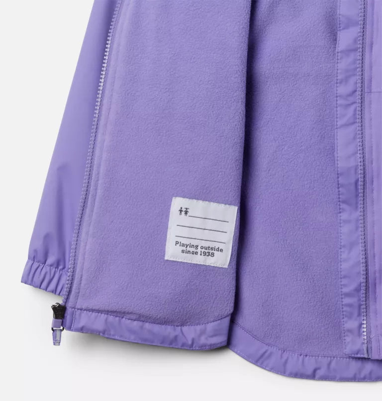 Columbia Girls' Rainy Trails II Fleece Lined Rain Jacket