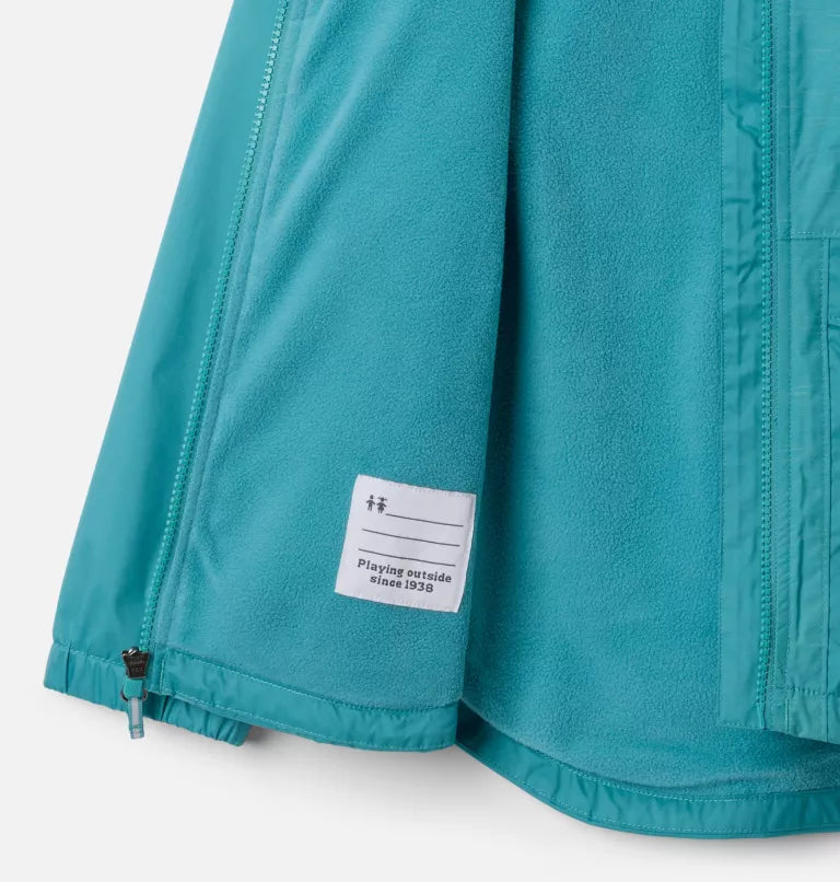Columbia Girls' Rainy Trails II Fleece Lined Rain Jacket