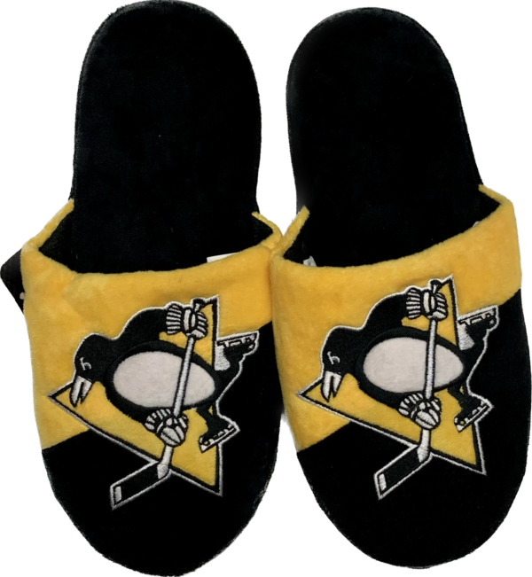 FOCO NHL Big Logo Youth Slippers - Pittsburgh Penguins