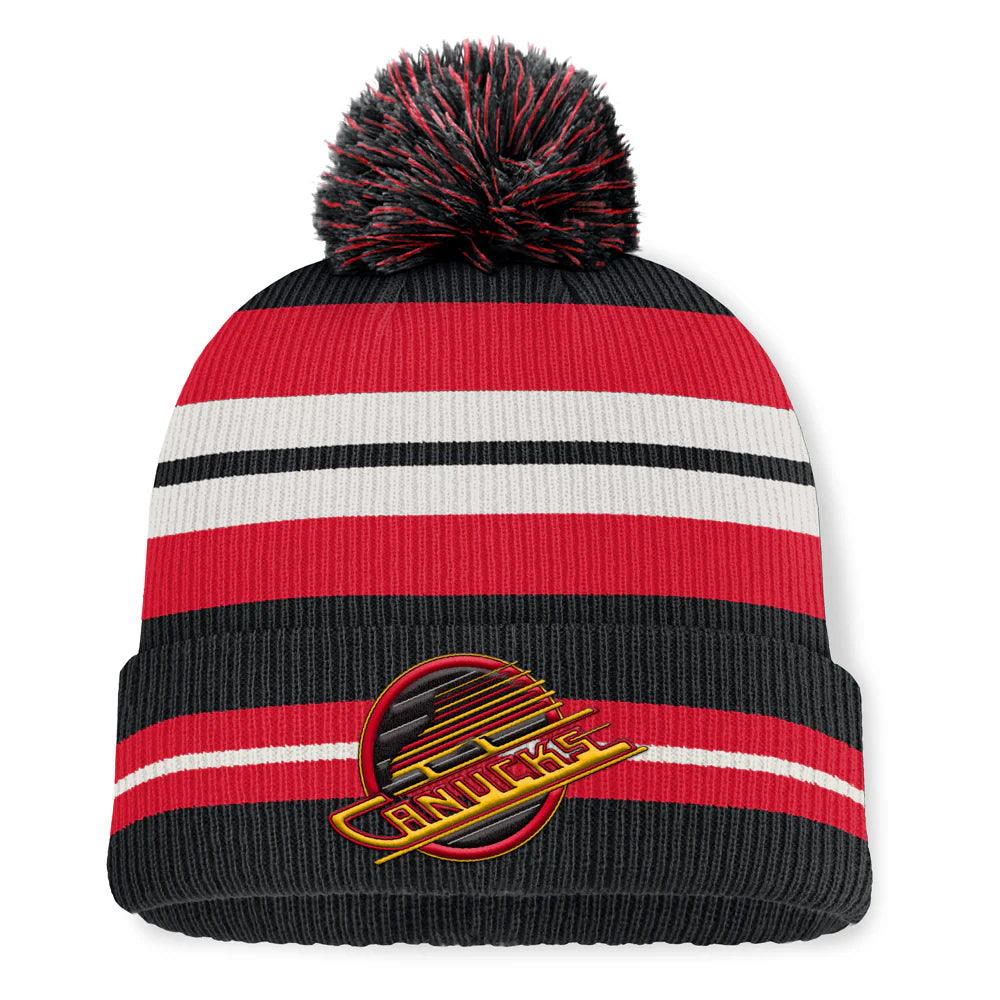 Fanatics Vancouver Canucks Decades Collection Cuffed Knit Hat with Pom