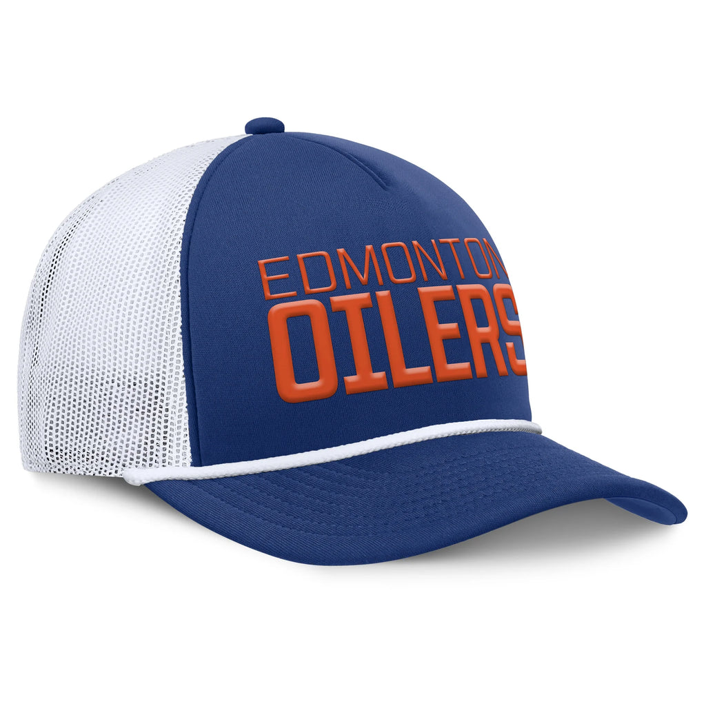 Fanatics Edmonton Oilers Blue Dutch Pinch Panel A-Frame Mesh Snapback Hat