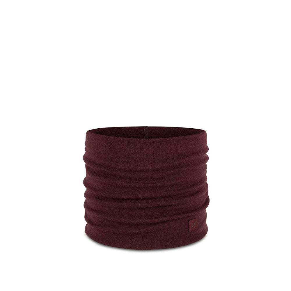 Buff Heavyweight Merino Wool Neckwear - Solid Garnet - Solid Garnet, tube front view