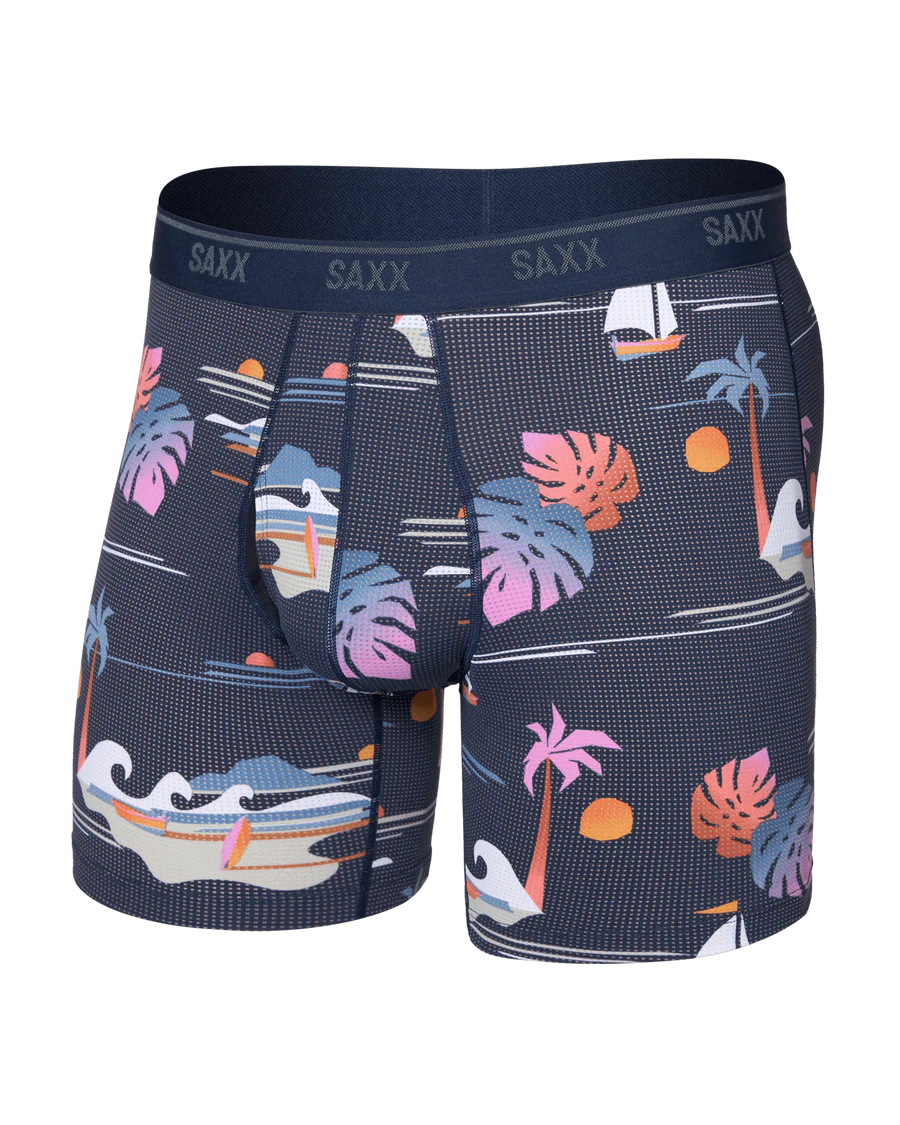Saxx Quest Quick-Dry Mesh Boxer Brief - Sunny Adventure-Maritime