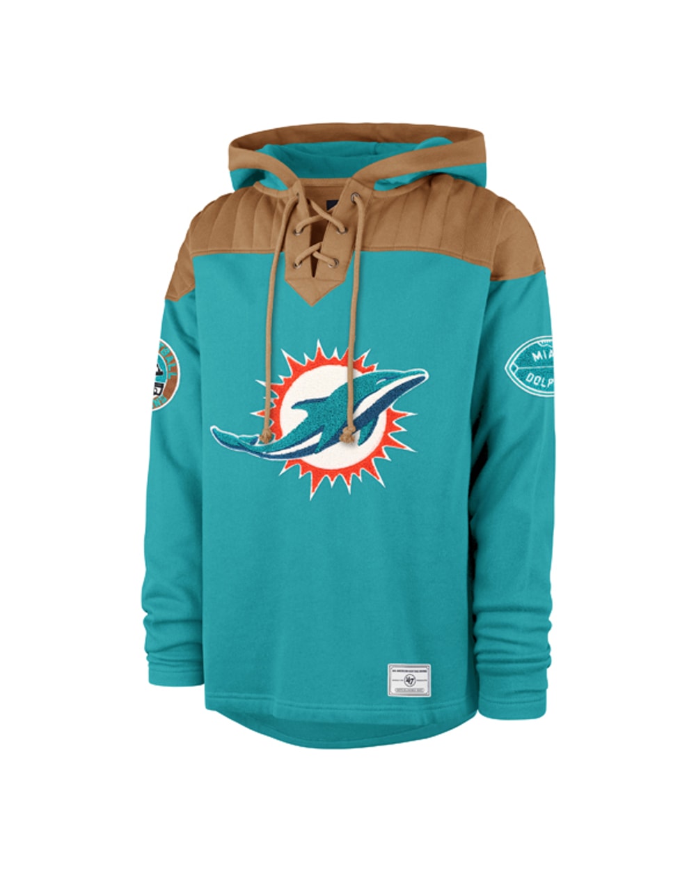 47 Brand Miami Dolphins Golden Age Wingback Lacer Hoodie