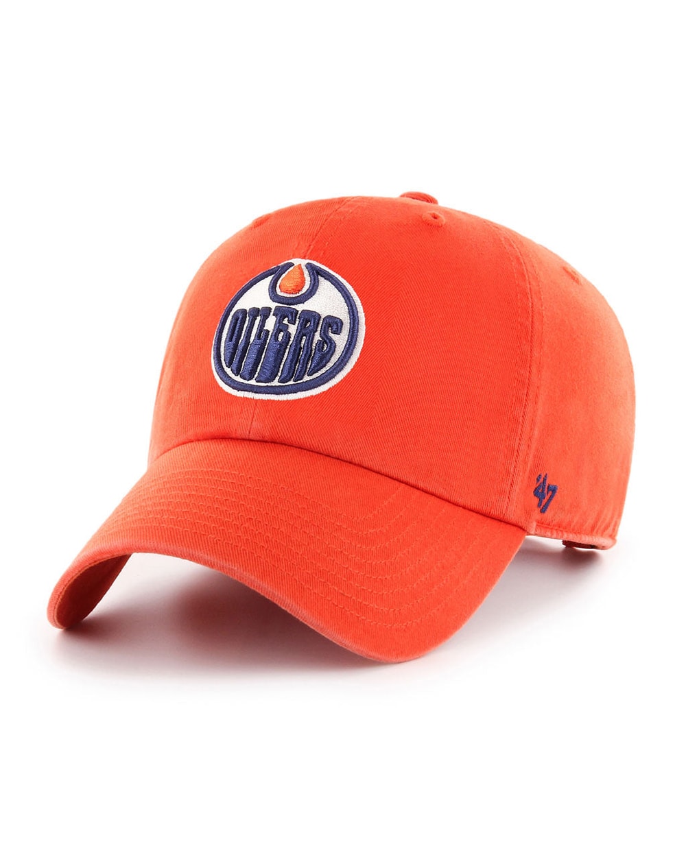'47 Brand Edmonton Oilers Alternate Logo Clean Up Adjustable Hat — three-quarter view
