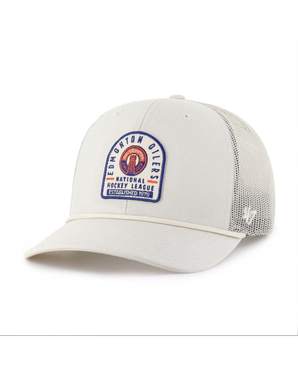 '47 Brand Edmonton Oilers Alternate Logo Monument Rope Trucker Adjustable Hat