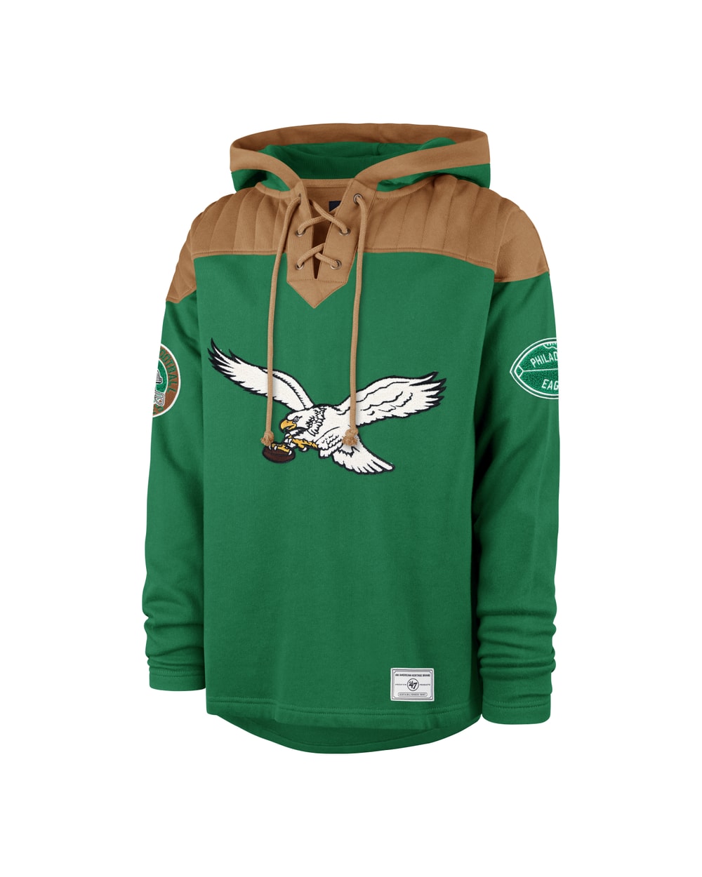 47 Brand Philadelphia Eagles Golden Age Wingback Lacer Hoodie
