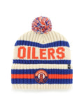47 Brand NHL Bering Cuffed Knit Toque - Edmonton Oilers Alternate Logo, front view