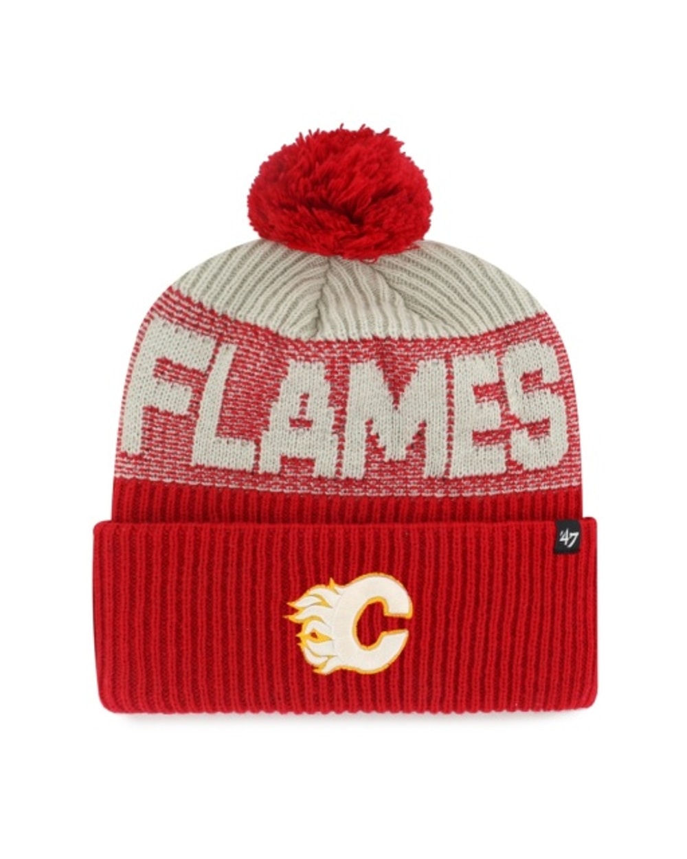 47 Brand NHL Bone Chill Cuffed Knit Toque - Calgary Flames, front view