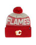 47 Brand NHL Bone Chill Cuffed Knit Toque - Calgary Flames, front view