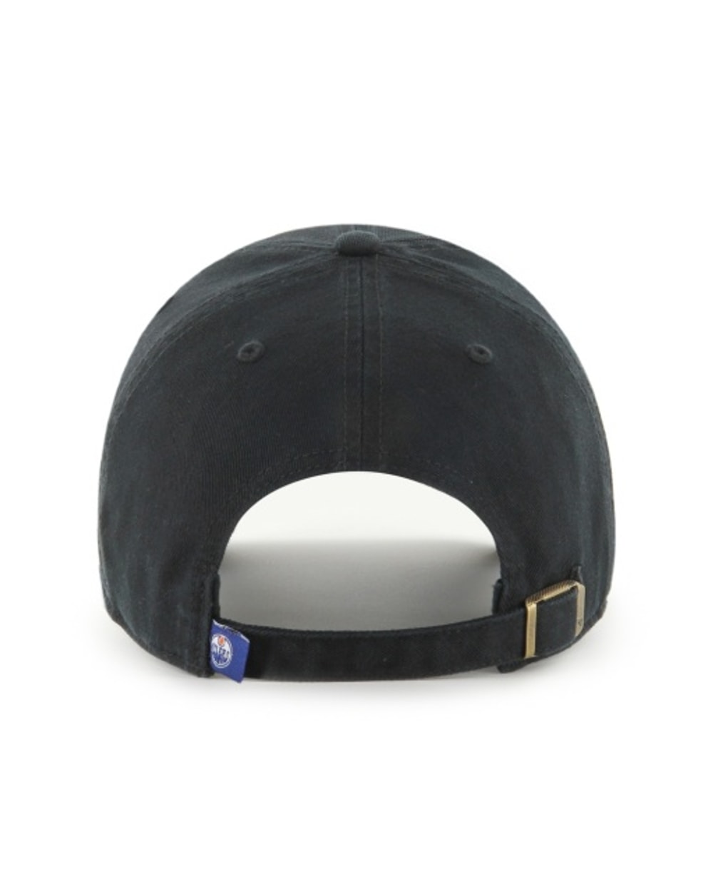 47 Brand NHL Clean Up Adjustable Hat - Black/White - Edmonton Oilers, back view
