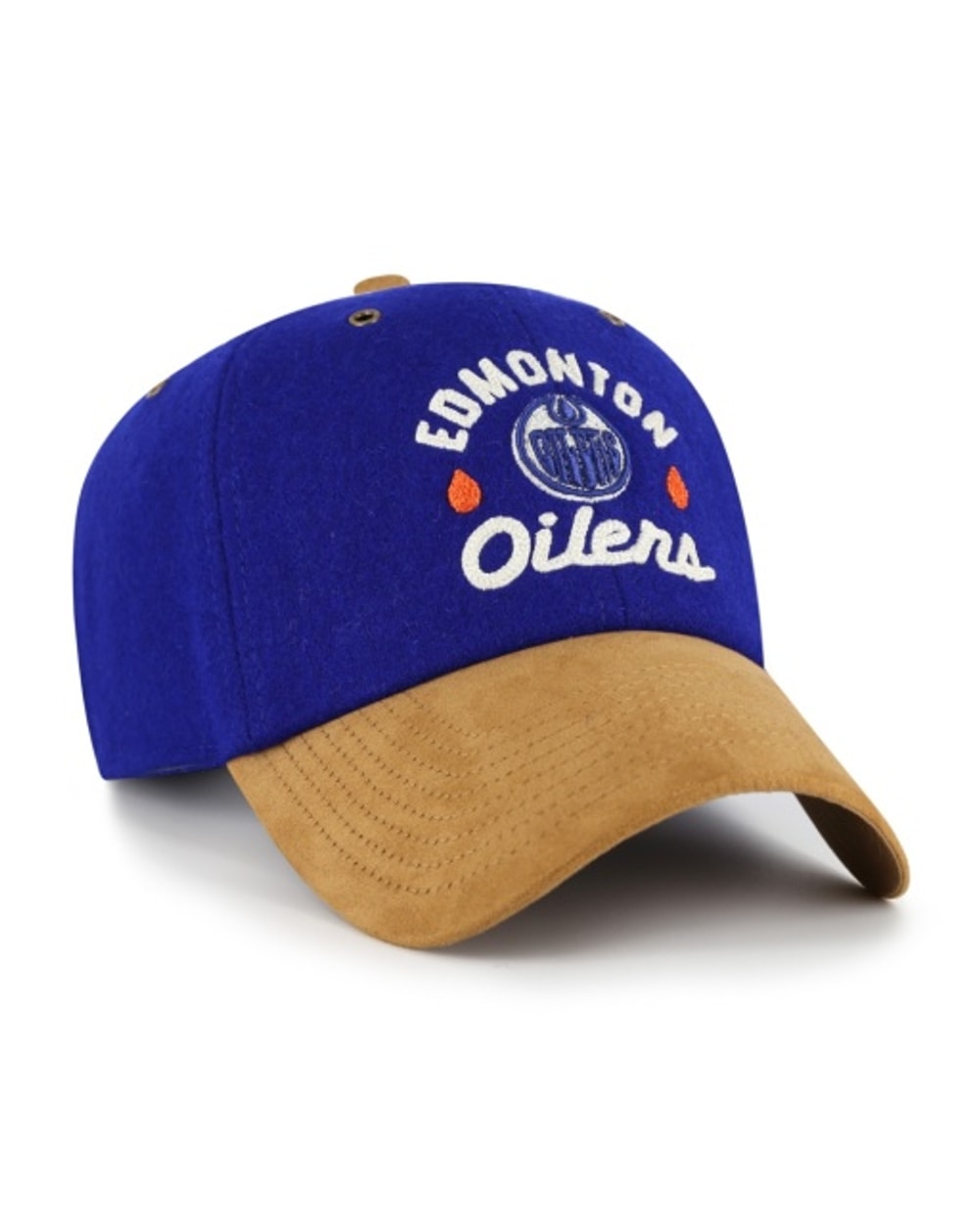 47 Brand NHL HPD Clean Up Hat - Edmonton Oilers, angled front view