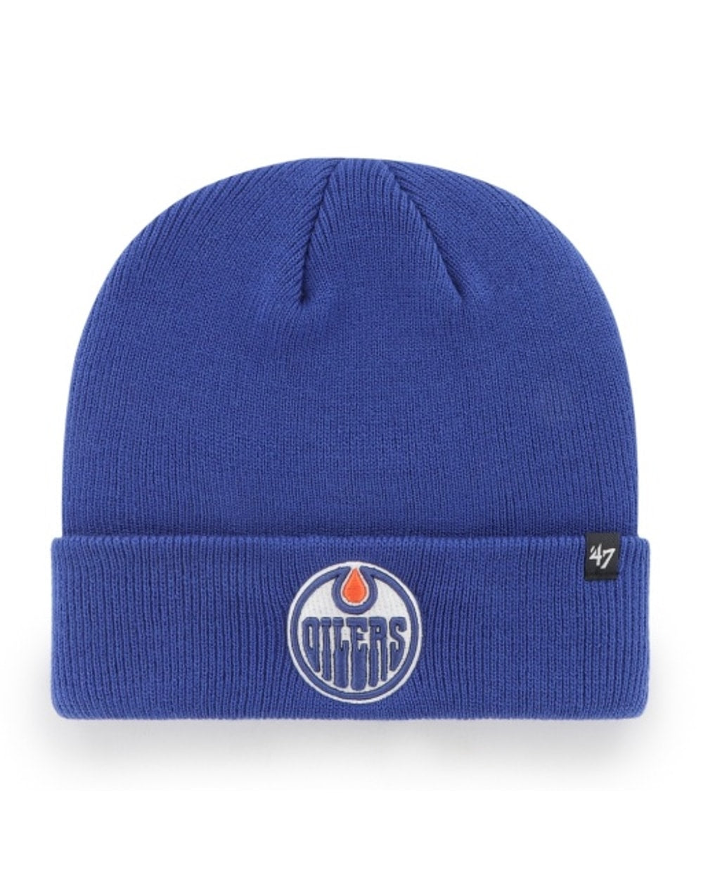 47 Brand NHL Vintage Logo Raised Cuffed Knit Toque - Edmonton Oilers 1979, front view
