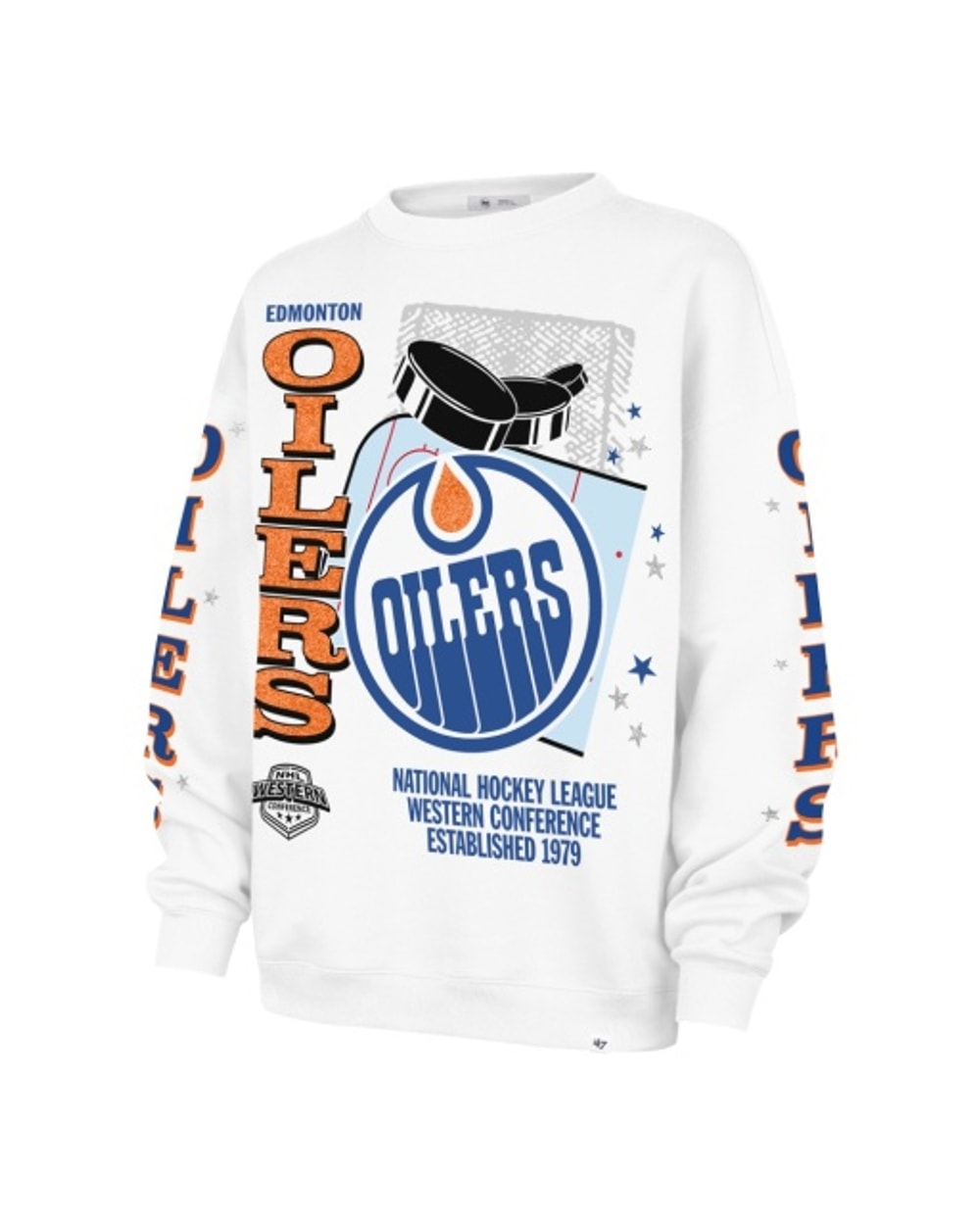 Edmonton Oilers 47 Brand NHL Women's Thunderous Oversized Crew