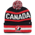 47 Brand Team Canada Bering cuffed knit hat with pom, black and red - front