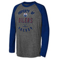 Outerstuff Youth Edmonton Oilers Beveled Long Sleeve Triblend Raglan T-Shirt